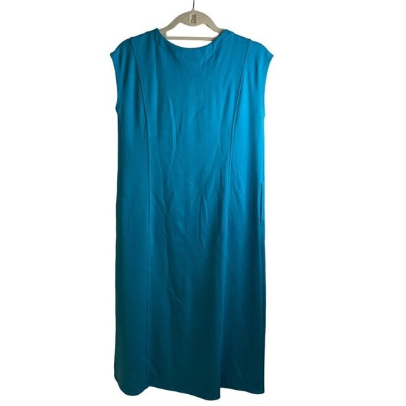 J Jill Womens Dress Size XS Blue Wearever Collection Midi Seam Detail New - Picture 2 of 9
